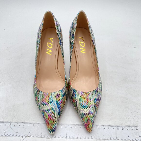 YDN Multicolor Snakeskin Heels - Picture 2 of 7